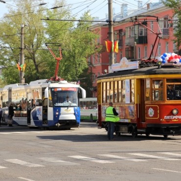 Парад трамваев прошел в Барнауле